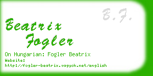 beatrix fogler business card